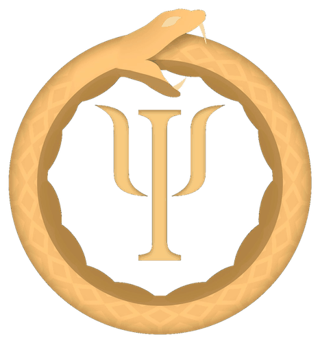 Orbus Psicologia — símbolo Ouroboros com a letra grega Psi (Ψ), representando o ciclo da mente e a psicologia